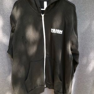 Prism brewing company black zipper up jacket